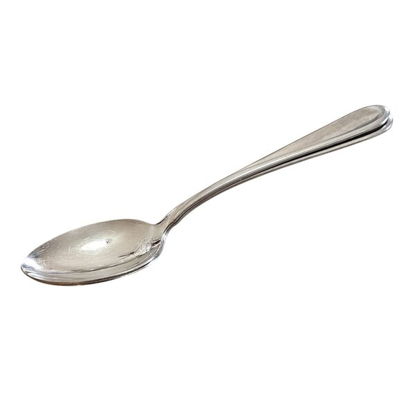 2 Oneida Flight II Serving Spoon 8.5" stainless 2000s vtg art deco style - Picture 7 of 8